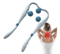 Neck Massager Roller, Cervical Massage Point Roller, Handheld Cervical Relaxer with 3 Balls, Portable Electric Massaging Tool for Home Use, Long-lasting Battery
