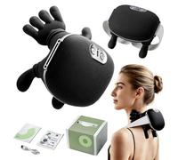 Neck Massager with Heat, Electric Shoulder Cervical Massage with Fingers for Pain Relief, Simulates a Real Palm Massage for Neck Back Shoulder, Ideal Christmas Birthday Gift for Family Friends(Black)