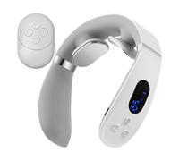 Neck Massager with Heat, Heating Cervical Massage Device, 5.91x5.71x1.77 Inches Portable Muscle Relaxation Tool, Compact Heated Massager for Upper Back, Travel, Home Use