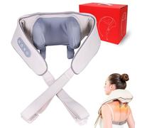 Neck Massager with Heat,Neck & Shoulder Massager with Heat,3 Levels Adjustable 6D Deep Kneading Shoulder,Cordless Rechargeable Portable Massagers for Back,Shoulder & Leg Pain Relief (Beige)