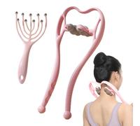 Neck Roller - Neck Massager | Handheld Adjustable Opening Shoulder Relaxer With Head Massage Tool | Necks Massager With Roller Balls For Back Muscle Elbow Body Legs Home Travel Long Hours Men Women