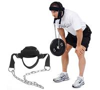 Neck Workout Builder - Harnais de tête - Sangle de cou - Entraînement du cou - Équipement d'entraînement résistant et d'haltérophilie - Harnais de tête réglable avec chaîne en acier et anneaux doubles