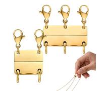 Necklace Layering Clasps, Magnetic Jewelry Separator Connector, 2 Piece Stackable Chain Clasp with Secure Lock, Alloy JewelriesFastener for Necklace Bracelet, Jewelry Making Accessory Clasp