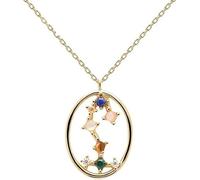 Necklace pour Femmes Pendentif de Diamant en zircons CUBIQUE à 12 Signes du Zodiaque de Perles Argent Bijoux féminin