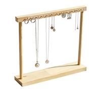 Necklace Storage Rack - Farmhouse Wood Accessory Display, Multi Hook Bracelet Watch Keychain Organizer | Rustic Jewelry Stand for Ladies, Teens, Dorm, Condo, Dressing Table, Wardrobe, Makeup Area