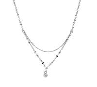 Necklaces,S925 Fashion Crystal Double Layer Wave Cnecklace for Women Elegantcle Gift/