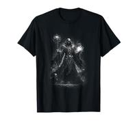 Nécromancien Sorcier Noir avec Squelette et armée T-Shirt