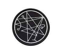 Necronomicon, Satanic, Occult, Devil, Lucifer, Mephistopheles, Hell, Pagan, 666, Demonic, Magic, Mystic, Chtulhu-1 Applique Brodée à Repasser Accessoire Souvenir