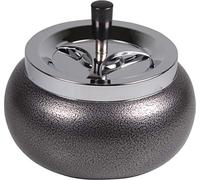 Necuma Cendrier rotatif, taille XXL, rond, bombé, finition chromée, pierre