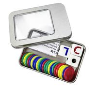 NECXON Ensemble de Jeu de dés Centre Gauche Droit, Jeu de dés LCR Comprenant 3 dés 40 jetons colorés avec boîte de Rangement pour Jeu de Pique-Nique de fête de Camping