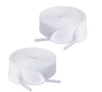 NECXON Lacets Plats Blancs épais de 140 cm de Large et 2 cm d'épaisseur pour Baskets, Chaussures décontractées et Bottes Martin, Remplacement de Lacets à la Mode, Une Paire