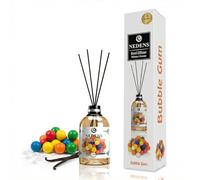 NEDENS Bâtonnets Parfumés Mikado Bubble 110 ML Diffuseur | Diffuseur passif à froid, 4 bâtonnets en bambou et flacon en verre, senteur Bubble fruitée et fraîche