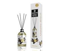 NEDENS Diffuseur à bâtonnets pour la maison 110 ml | parfum d’intérieur longue durée | flacon en verre décoratif | intensité réglable | pour salon chambre salle de bain bureau - mikado (Vanille Noire)