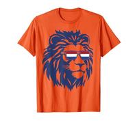 Nederland Lion Head Drapeau Pays-Bas Hollande Néerlandais Orange T-Shirt