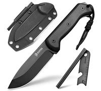 NedFoss SEAL BK Couteau de Chasse, 8Cr13MoV Acier Lame Fixe, 10.8CM Survie Avec Allume-Feu et Gaine Kydex, FULL TANG Collection, Idéal Pour le Camping, la Chasse, les Cadeaux