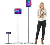 nediea Support de plancher pour tablette, hauteur 167,9 cm, réglable, support de tablette pour iPad, iPad Pro, iPhone, Samsung, Kindle ou appareils de 4,7 à 12,9 pouces