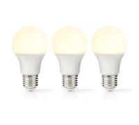 Nedis, 3x Lampe LED rétro E27 A60 8W 806lm verre dépoli, blanc