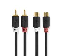 - Câble audio - RCA mâle pour RCA femelle - 2 m - anthracite - rond