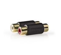 Nedis Adaptateur Audio Double RCA Femelle vers Double RCA Femelle Noir / Or