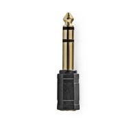 Nedis Adaptateur Audio Droit Jack 6.35mm Mâle vers Jack 3.5mm Femelle Noir / Or
