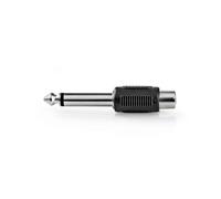 Nedis Adaptateur audio mono / 6.35 mm mâle / Cinch femelle / Nickelé / Droit / ABS / Noir / 1 pièce / boîte