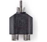 Nedis, Adaptateur audio RCA mâle vers 2 RCA femelles stables, Noir