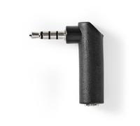 Nedis Adaptateur audio stéréo | 3.5 mm mâle | 3.5 mm femelle | Nickelé | Coudé à 90° | Métal | Noir | 10 pièces | Sac plastique NE550719945