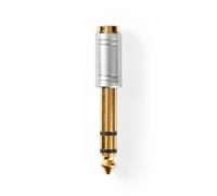 Nedis Adaptateur audio stéréo / 6.35 mm mâle / 3.5 mm femelle / Plaqué or / Droit / Métal / Argent / 1 pièce / boîte