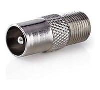 nedis adaptateur d'antenne et de satellite coaxial mâle f femelle métal