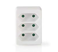 NEDIS Adaptateur de Prise de Courant | Type F (CEE 7/7) | 250V-50 Hz | Côté câble d'alimentation B: France/Type C (CEE 7/16) | 250 V - 50/60 Hz | 2.5 A | 1700 W | Blanc