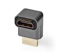 Nedis Adaptateur HDMI HDMI Mâle / HDMI? Connecteur HDMI Femelle / Sortie HDMI ? Plaqué or Coudé à 270° Aluminium Gris bronze 1 pc Sachet avec Fenetre