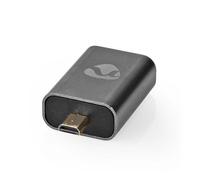 Nedis Adaptateur HDMI™ / Micro mâle HDMI™ / Mâle HDMI™ / Sortie HDMI™ / Plaqué or / Droit / Aluminium / Gris Gun Metal / 1 pièce / Emballage avec fenêtre transparente