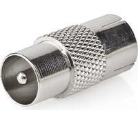Nedis adaptateur satellite et antenne / IEC (coaxial) mâle / IEC (coaxial) femelle / nickelé / 75 ohms / droit / métal / argent / 1 pièce / enveloppe