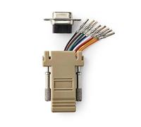 NEDIS Adaptateur série | Adaptateur | D-SUB 9 Broches | RJ45 Femelle | Nickelé | Ivoire | Boîte