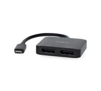 NEDIS Adaptateur USB-C - USB 3.2 Gen 1 - Connecteur USB-C - 2 x Displayport Femelle - 4K @ 60 Hz - 0,20 m - Rond - Nickelé - PVC - Noir - Boîte
