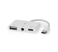 N CCGB64790WT01 - Hub USB 2.0, 3 ports, 1 x C, 1 x A, 1 x 3,5 mm