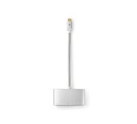 Nedis Adaptateur USB | USB 3.2 Gen 1 | USB-C™ mâle | HDMI™ / USB-A femelle / USB-C™ femelle | 5 Gbps | 0.20 m | rond | Plaqué or | Tressé / Nylon |