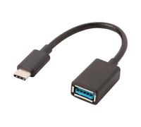 Nedis Adaptateur USB | USB 3.2 Gen 1 | USB-C™ mâle | USB-A femelle | 5 Gbps | 0.15 m | rond | Nickelé | PVC | Noir | Sac plastique NE550677359