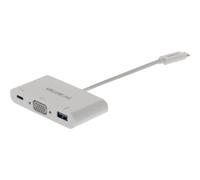 Nedis - Adaptateur vidéo externe - USB-C 3.1 - VGA, USB 3.0, USB-C - blanc