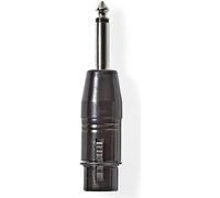 Nedis adaptateur XLR | XLR 3-pin femelle | 6.35 mm mâle | Nickelé | Droit | Métal | Noir | 1 pièce | Sac plastique NE550686254
