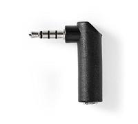 NEDIS AGB22980BK Adaptateur Audio stéréo avec connecteur de 3,5 mm, connecteur de 3,5 mm, Angle de 90 °, 4 pôles, Noir