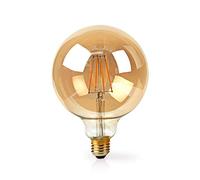Nedis - Ampoule LED à filament intelligente Wi-Fi - E27 125 mm - 5 W - 500 lm - Commande par application - Facile à installer - Flux lumineux nominal : 500 lm - Couleur : doré - Matière : verre