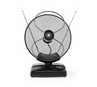 Nedis Antenne intérieure - Active - FM / UHF / VHF - Plage de réception : 0-25 km - LTE700 - Gain dBi (avec câble d'antenne) : 36 dB - Contrôle de gain - ABS - Noir
