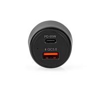 NEDIS Auto-Ladegerät 65 W 2.0 3.0 3.25 A - Anzahl der Ausgänge: 2, Port Type: USB-A/USB-C™, Automatische Spannungs