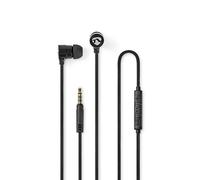 Nedis avec câble Câble plat de 1,2 m In-Ear Microphone int?gr? Aluminium Noir, HPWD5020BK, one-Siz (Filaire), ?couteurs, Argent, Noir