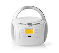 Nedis Boombox 9W Bluetooth® Lecteur CD/Radio F, Blanc