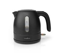 NEDIS Bouilloire électrique, 1.0 l, Rotatif à 360 degrés, Élément Chauffant dissimulé, Contrôleur Strix, Protection Contre l'ébullition KAWK300EBK