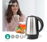 Nedis, Bouilloire électrique 1,7L acier 2200W avec base pivotante Strix, noir