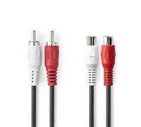 Câble audio stéréo 2x rca mâles - 2x rca femelles 10 m noir