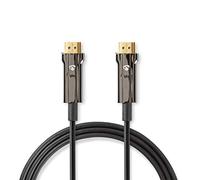 NEDIS Câble à fibre optique 8K HDMI AOC 48 Gbit/s ultra haut débit, prise en charge murale 8K @ 60 Hz, 4K @ 120 Hz/144 Hz dynamique HDR eARC HDCP CEC Dolby HDCP2.2 50 m